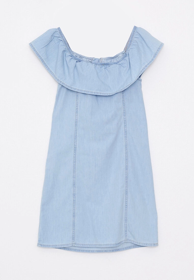 LC WAIKIKI Boat Neck Straight Sleeveless Cotton Women's Rodeo Jean Dress 8 LC WAIKIKI Boat Neck Straight Sleeveless Cotton Women's Rodeo Jean Dress - Image 6