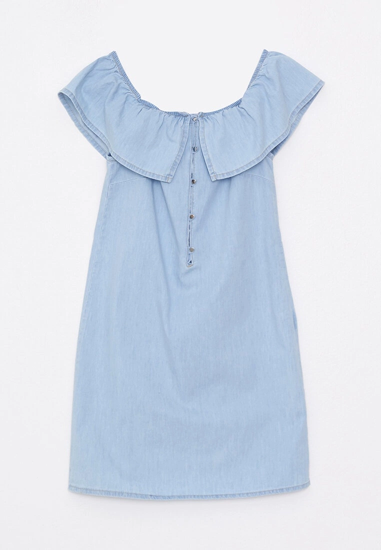 LC WAIKIKI Boat Neck Straight Sleeveless Cotton Women's Rodeo Jean Dress 9 LC WAIKIKI Boat Neck Straight Sleeveless Cotton Women's Rodeo Jean Dress - Image 7