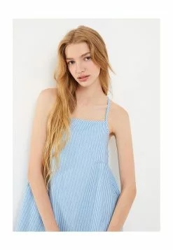 LC WAIKIKI Square Collar Striped Strap Poplin Women's Dress -LC WAIKIKI popular shop lc waikiki 1506 2757626 4