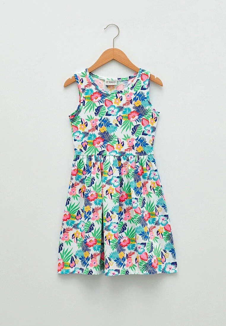 LC WAIKIKI Crew Neck Printed Girl Dress 3 LC WAIKIKI Crew Neck Printed Girl Dress