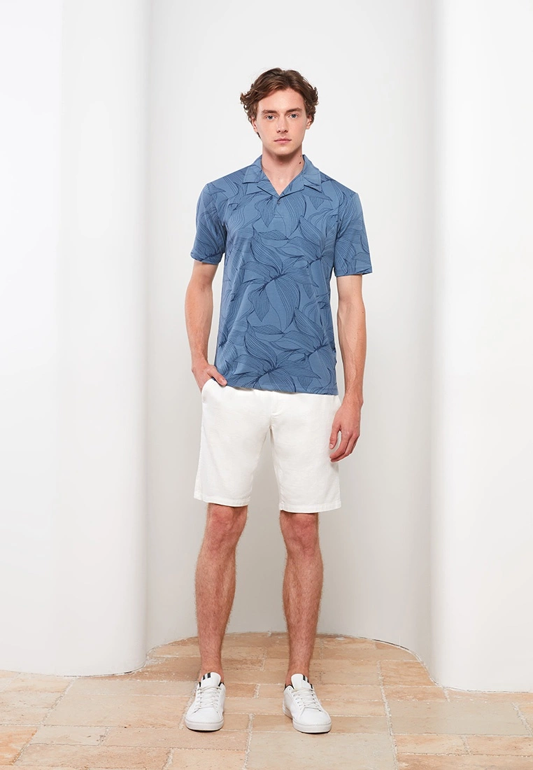 LC WAIKIKI Resort Collar Short Sleeve Patterned Combed Cotton Men's T-Shirt 3 LC WAIKIKI Resort Collar Short Sleeve Patterned Combed Cotton Men's T-Shirt