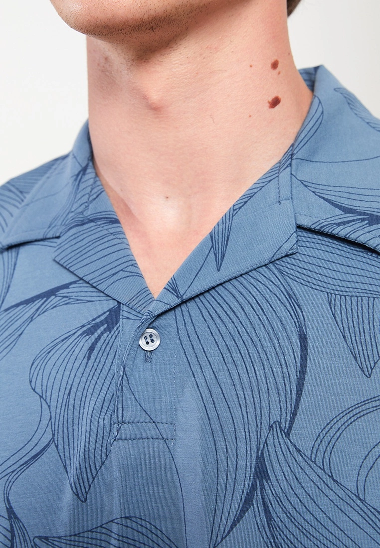 LC WAIKIKI Resort Collar Short Sleeve Patterned Combed Cotton Men's T-Shirt 6 LC WAIKIKI Resort Collar Short Sleeve Patterned Combed Cotton Men's T-Shirt - Image 4