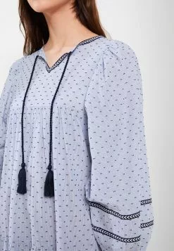 LC WAIKIKI Tie Collar Patterned Long Sleeve A-Line Poplin Women's Dress -LC WAIKIKI popular shop lc waikiki 2180 4870936 4