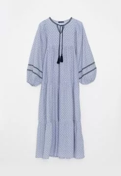 LC WAIKIKI Tie Collar Patterned Long Sleeve A-Line Poplin Women's Dress -LC WAIKIKI popular shop lc waikiki 2180 4870936 6