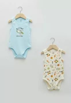 LC WAIKIKI 2-Pack Printed Baby Boy Bodysuits