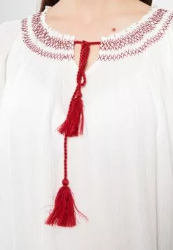 LC WAIKIKI Tie Collar Embroidered Short Sleeve Crinkle Women's Blouse -LC WAIKIKI popular shop lc waikiki 2277 3113936 3