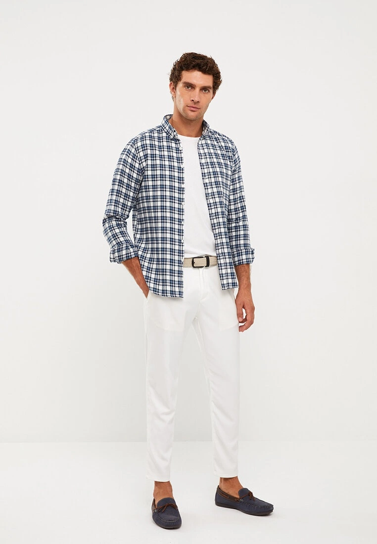 LC WAIKIKI Slim Fit Long Sleeve Plaid Men Shirt 4 LC WAIKIKI Slim Fit Long Sleeve Plaid Men Shirt - Image 2