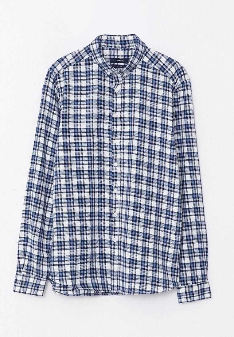 LC WAIKIKI Slim Fit Long Sleeve Plaid Men Shirt 8 LC WAIKIKI Slim Fit Long Sleeve Plaid Men Shirt - Image 6