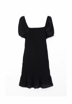 LC WAIKIKI Square Collar Straight Short Sleeve Viscose Women's Dress -LC WAIKIKI popular shop lc waikiki 2312 4397626 6