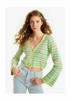 LC WAIKIKI Striped Crop Cardigan