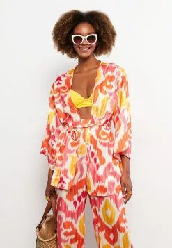 LC WAIKIKI Shawl Collar Patterned Long Sleeve Women's Kimono -LC WAIKIKI popular shop lc waikiki 2690 4355726 3