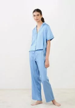 LC WAIKIKI Shirt Collar Patterned Short Sleeve Satin Women's Pajamas Set -LC WAIKIKI popular shop lc waikiki 2695 3829726 2