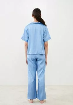 LC WAIKIKI Shirt Collar Patterned Short Sleeve Satin Women's Pajamas Set -LC WAIKIKI popular shop lc waikiki 2695 3829726 5