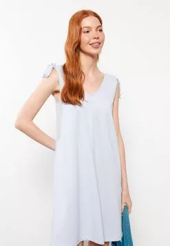 LC WAIKIKI V-Neck Straight Sleeveless Women's Beach Dress -LC WAIKIKI popular shop lc waikiki 2706 9239726 4