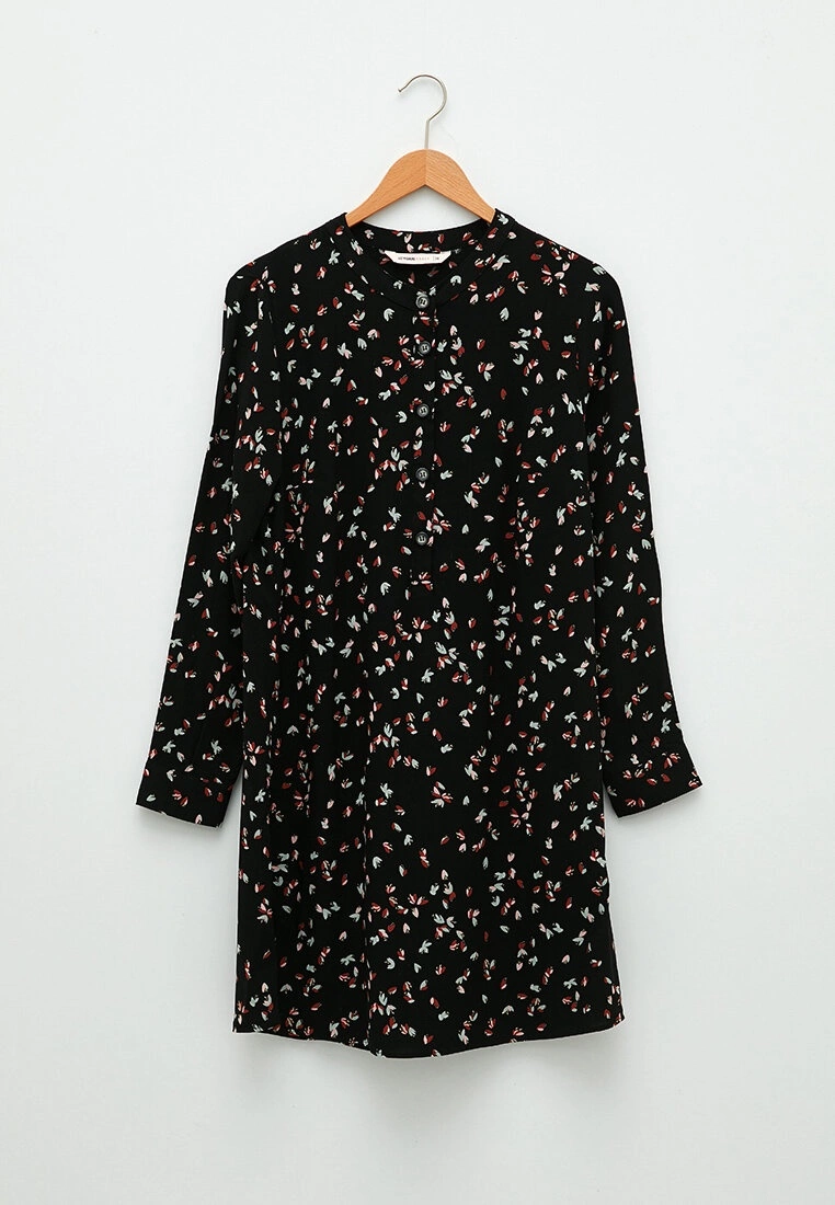 LC WAIKIKI Crew Neck Floral Long Sleeve Viscose Women's Tunic 7 LC WAIKIKI Crew Neck Floral Long Sleeve Viscose Women's Tunic - Image 5