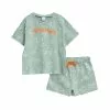 LC WAIKIKI Crew Neck Short Sleeve Printed Cotton Baby Girl T-Shirt And Shorts 2-Pack Set