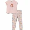 LC WAIKIKI Crew Neck Short Sleeve Printed Baby Girl T-Shirt And Leggings 2-Piece Set -LC WAIKIKI popular shop lc waikiki 2931 3216716 1