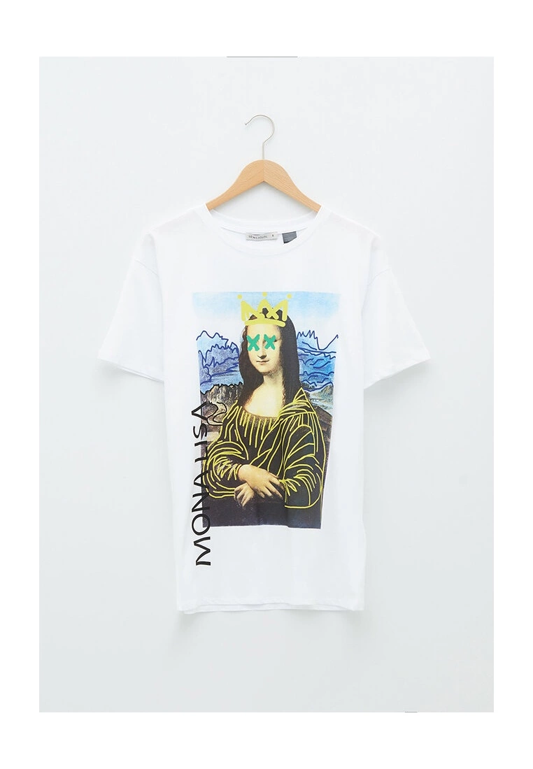 LC WAIKIKI Mona Lisa Printed Cotton T-Shirt 7 LC WAIKIKI Mona Lisa Printed Cotton T-Shirt - Image 5