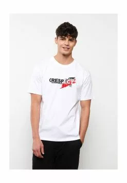 LC WAIKIKI Oversize Crew Neck Short Sleeved Printed Combed Cotton Men's T-Shirt -LC WAIKIKI popular shop lc waikiki 3407 1404226 4