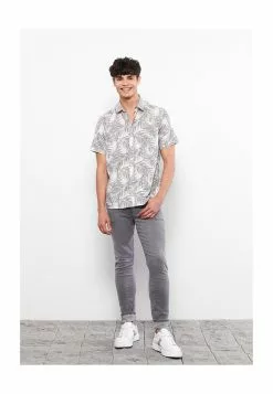 LC WAIKIKI Slim Fit Patterned Poplin Men's Shirt -LC WAIKIKI popular shop lc waikiki 3438 8695326 4