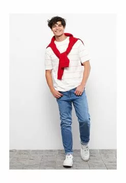 LC WAIKIKI Crew Neck Short Sleeve Striped Combed Cotton Men's T-Shirt -LC WAIKIKI popular shop lc waikiki 3454 8488426 4