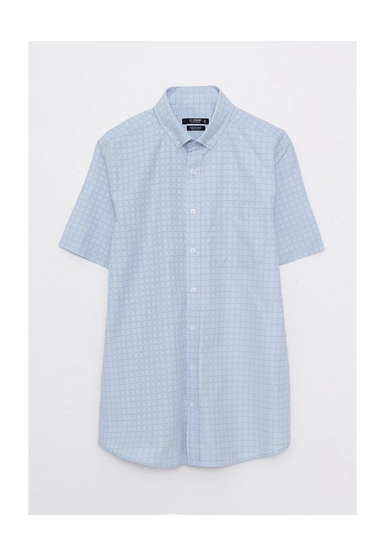 LC WAIKIKI Regular Fit Plaid Dobby Men's Shirt 7 LC WAIKIKI Regular Fit Plaid Dobby Men's Shirt - Image 5