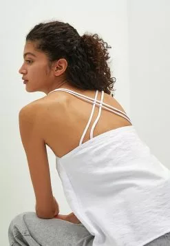 LC WAIKIKI V Neck Straight Strap Dobby Fabric Women's Blouse