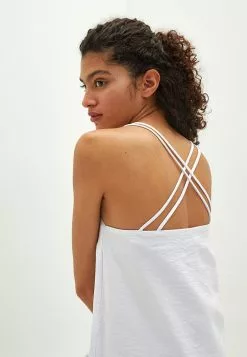 LC WAIKIKI V Neck Straight Strap Dobby Fabric Women's Blouse -LC WAIKIKI popular shop lc waikiki 3859 4764936 4