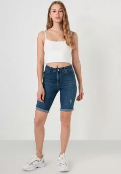 LC WAIKIKI Ripped Pattern Bermuda Rodeo Jean Shorts -LC WAIKIKI popular shop lc waikiki 3886 1880006 4