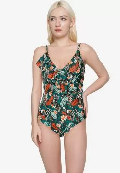 LC WAIKIKI Patterned Ruffle Detailed Swimsuit