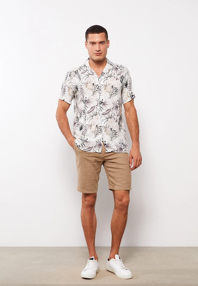 LC WAIKIKI Comfortable Fit Short Sleeve Patterned Viscose Men's Shirt 5 LC WAIKIKI Comfortable Fit Short Sleeve Patterned Viscose Men's Shirt - Image 3