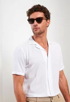 LC WAIKIKI Comfortable Fit Resort Collar Short Sleeve Patterned Viscose Men's Shirt