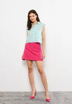 LC WAIKIKI Front Button Closure Patterned Sleeveless Poplin Women's Shirt -LC WAIKIKI popular shop lc waikiki 3903 5228236 3