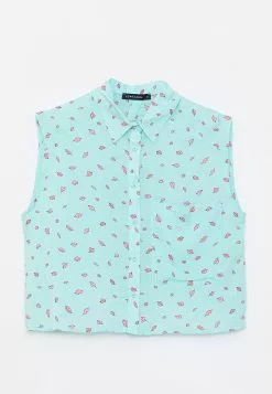 LC WAIKIKI Front Button Closure Patterned Sleeveless Poplin Women's Shirt -LC WAIKIKI popular shop lc waikiki 3903 5228236 6