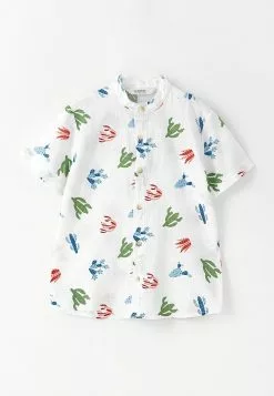 LC WAIKIKI Judge Collar Patterned Short-Sleeved Gabardine Boy Shirt