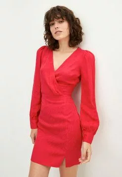 LC WAIKIKI Double Breasted Collar Self Patterned Long Sleeve Viscose Women's Dress -LC WAIKIKI popular shop lc waikiki 3944 1502146 2