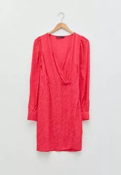 LC WAIKIKI Double Breasted Collar Self Patterned Long Sleeve Viscose Women's Dress -LC WAIKIKI popular shop lc waikiki 3944 1502146 6