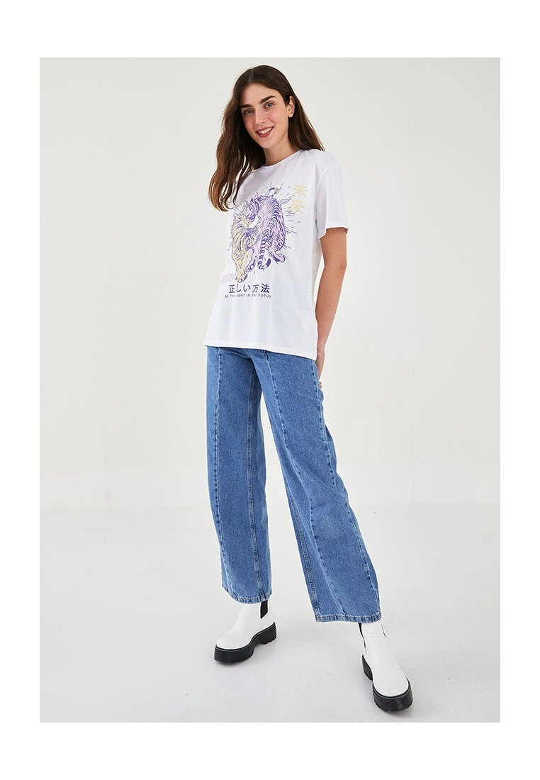 LC WAIKIKI Printed Cotton Women's T-Shirt 6 LC WAIKIKI Printed Cotton Women's T-Shirt - Image 4