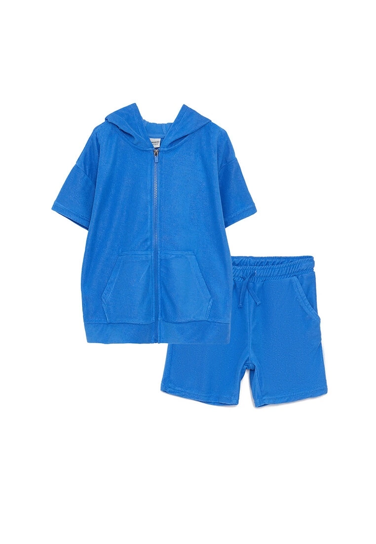 LC WAIKIKI Hooded Basic Short Sleeve Boy Zippered Cardigan And Shorts 3 LC WAIKIKI Hooded Basic Short Sleeve Boy Zippered Cardigan And Shorts