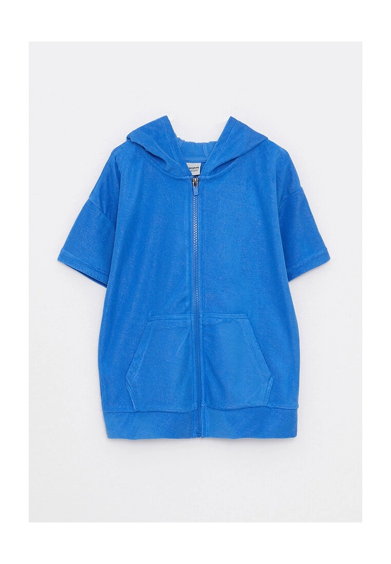 LC WAIKIKI Hooded Basic Short Sleeve Boy Zippered Cardigan And Shorts 4 LC WAIKIKI Hooded Basic Short Sleeve Boy Zippered Cardigan And Shorts - Image 2