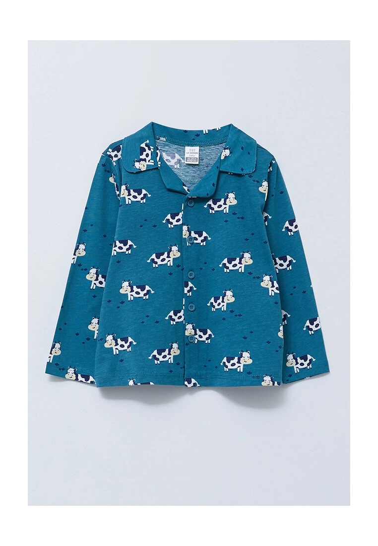 LC WAIKIKI Polo Collar Long Sleeved Printed Cotton Baby Girl Pajamas Set 2-Pack 4 LC WAIKIKI Polo Collar Long Sleeved Printed Cotton Baby Girl Pajamas Set 2-Pack - Image 2