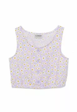 LC WAIKIKI Crew Neck Patterned Poplin Girls Blouse