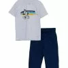 LC WAIKIKI Printed Boys T-Shirt & Roller Shorts Set