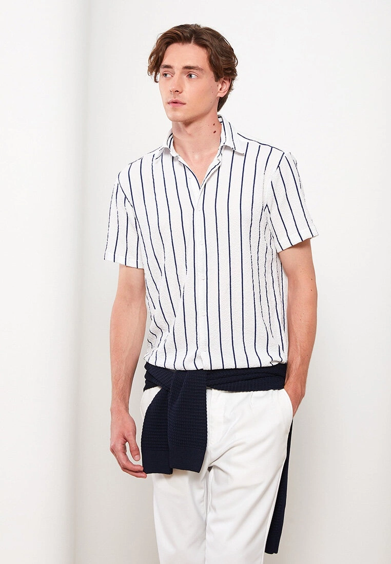 LC WAIKIKI Comfortable Fit Short Sleeve Striped Men's Shirt 3 LC WAIKIKI Comfortable Fit Short Sleeve Striped Men's Shirt