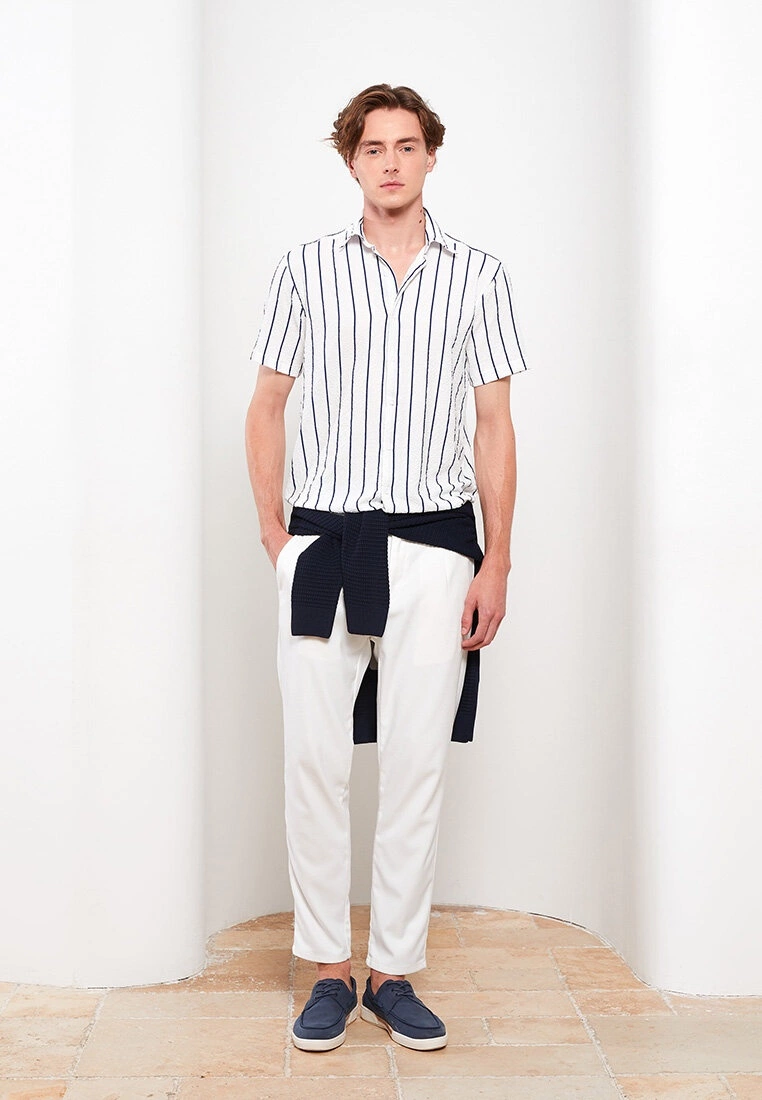 LC WAIKIKI Comfortable Fit Short Sleeve Striped Men's Shirt 5 LC WAIKIKI Comfortable Fit Short Sleeve Striped Men's Shirt - Image 3