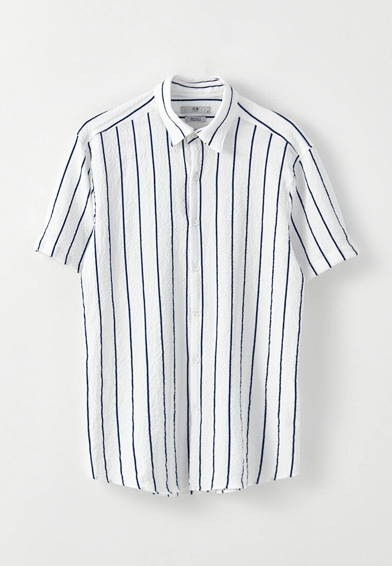 LC WAIKIKI Comfortable Fit Short Sleeve Striped Men's Shirt 8 LC WAIKIKI Comfortable Fit Short Sleeve Striped Men's Shirt - Image 6