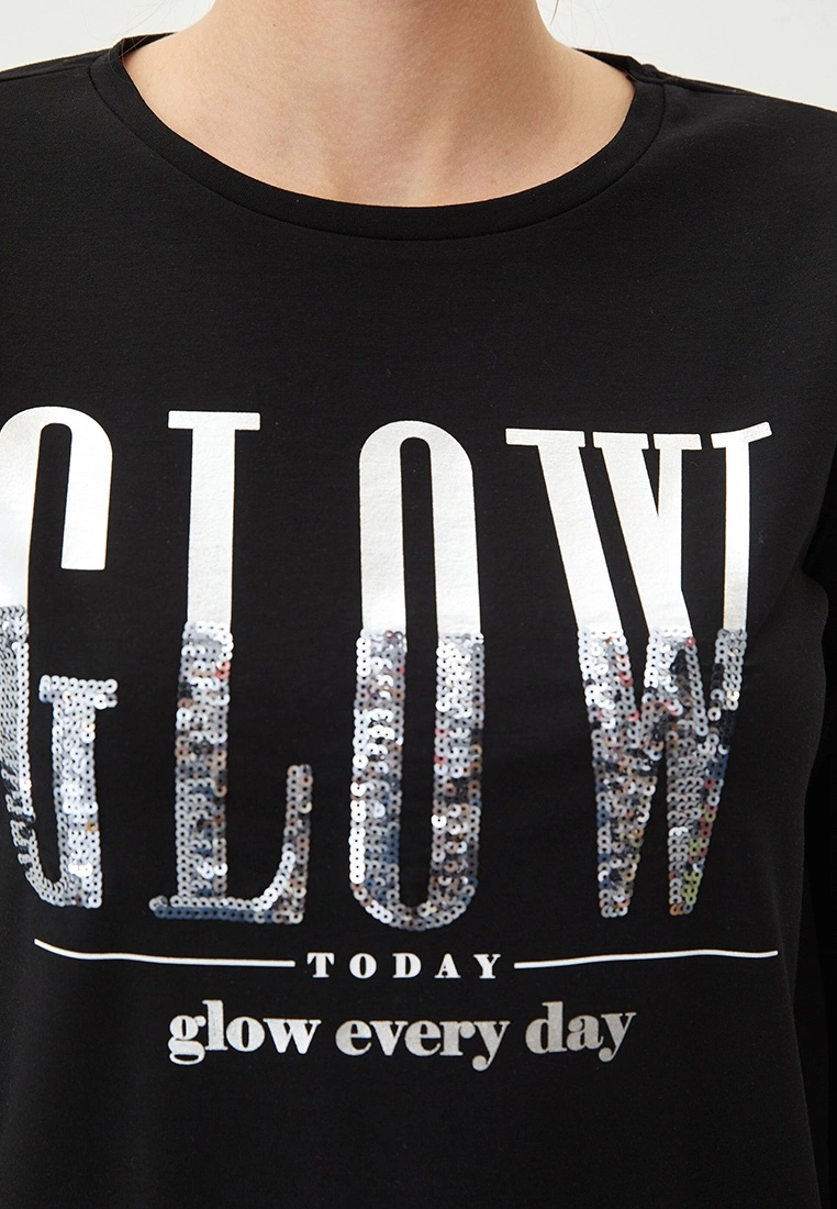 LC WAIKIKI Crew Neck Letter Printed Long Sleeve Women's T-Shirt 4 LC WAIKIKI Crew Neck Letter Printed Long Sleeve Women's T-Shirt - Image 2