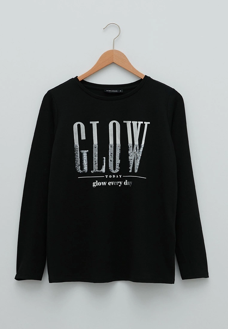 LC WAIKIKI Crew Neck Letter Printed Long Sleeve Women's T-Shirt 6 LC WAIKIKI Crew Neck Letter Printed Long Sleeve Women's T-Shirt - Image 4