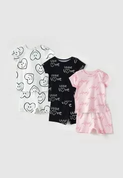LC WAIKIKI Crew Neck Short Sleeve Printed Baby Girl Pajamas Set Of 6