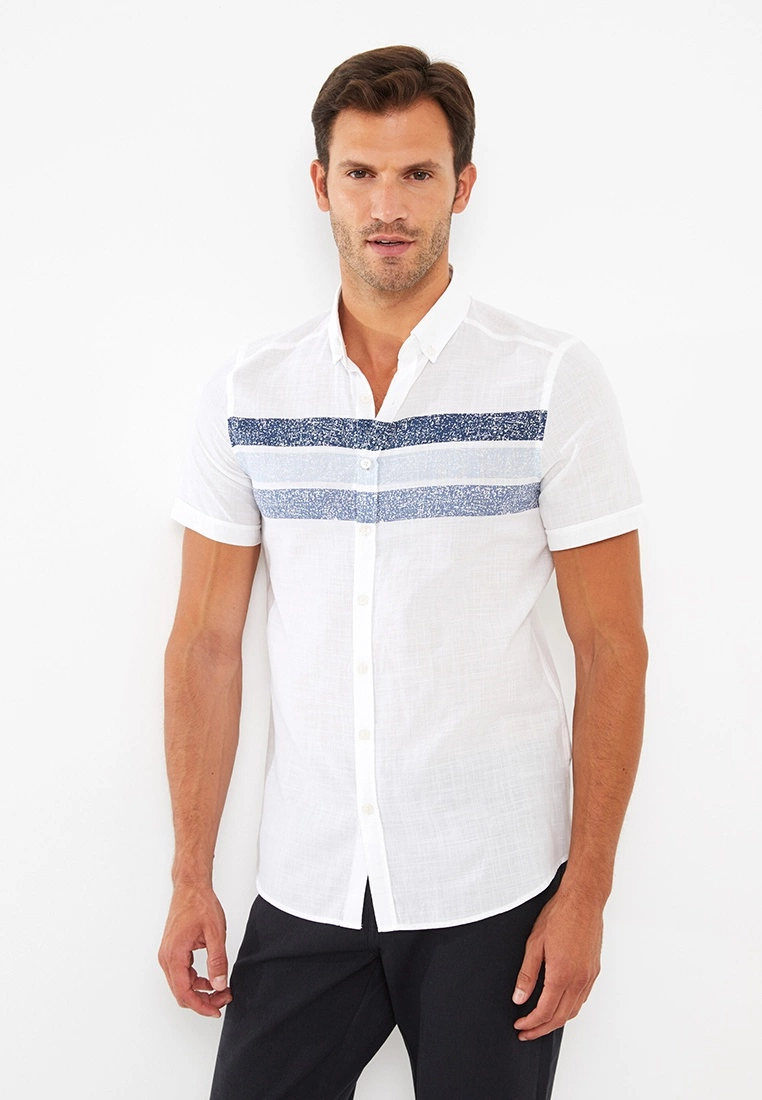 LC WAIKIKI Regular Fit Short Sleeve Striped Poplin Men's Shirt 3 LC WAIKIKI Regular Fit Short Sleeve Striped Poplin Men's Shirt